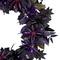 24" Scare in the Air Purple & Black Flower Halloween Pre-Lit LED Wreath